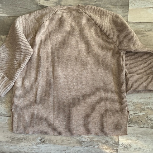 Women's Beige Crew Neck Sweater - Picture 6 of 7